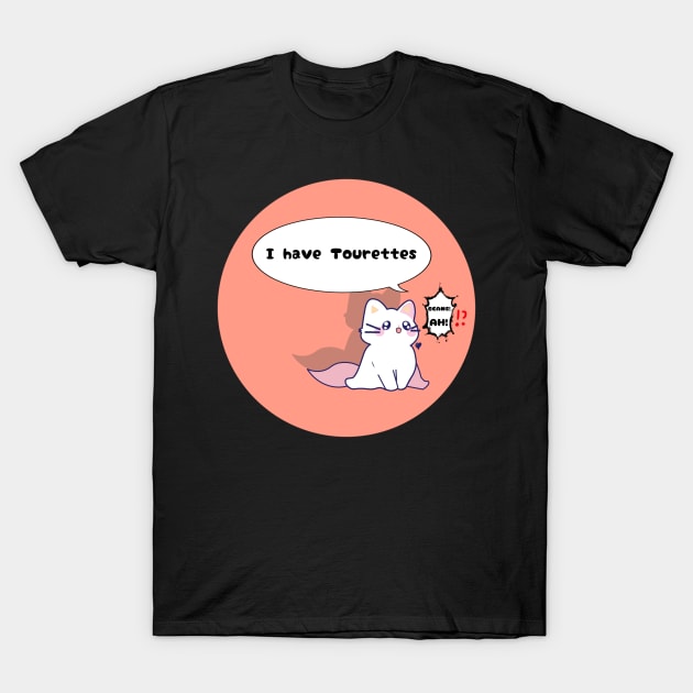 Tourettes disability awareness cute cat T-Shirt by RavenRarities